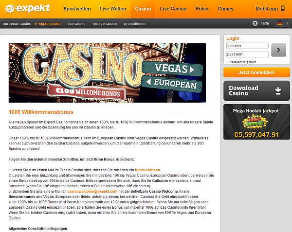 Expekt Casino Bonus