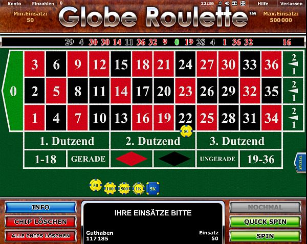 Globe Roulette online spielen