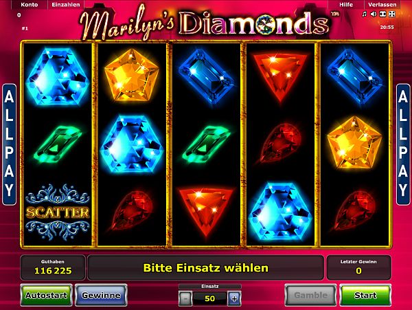 Marilyns Diamonds von Novoline spielen