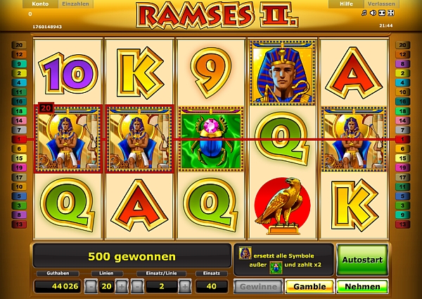 Ramses II bei Stargames spielen