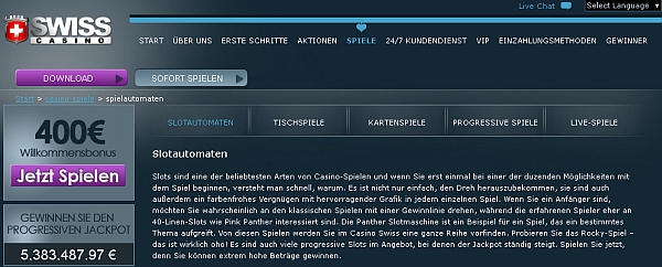 Swiss Casino Bonus kassieren